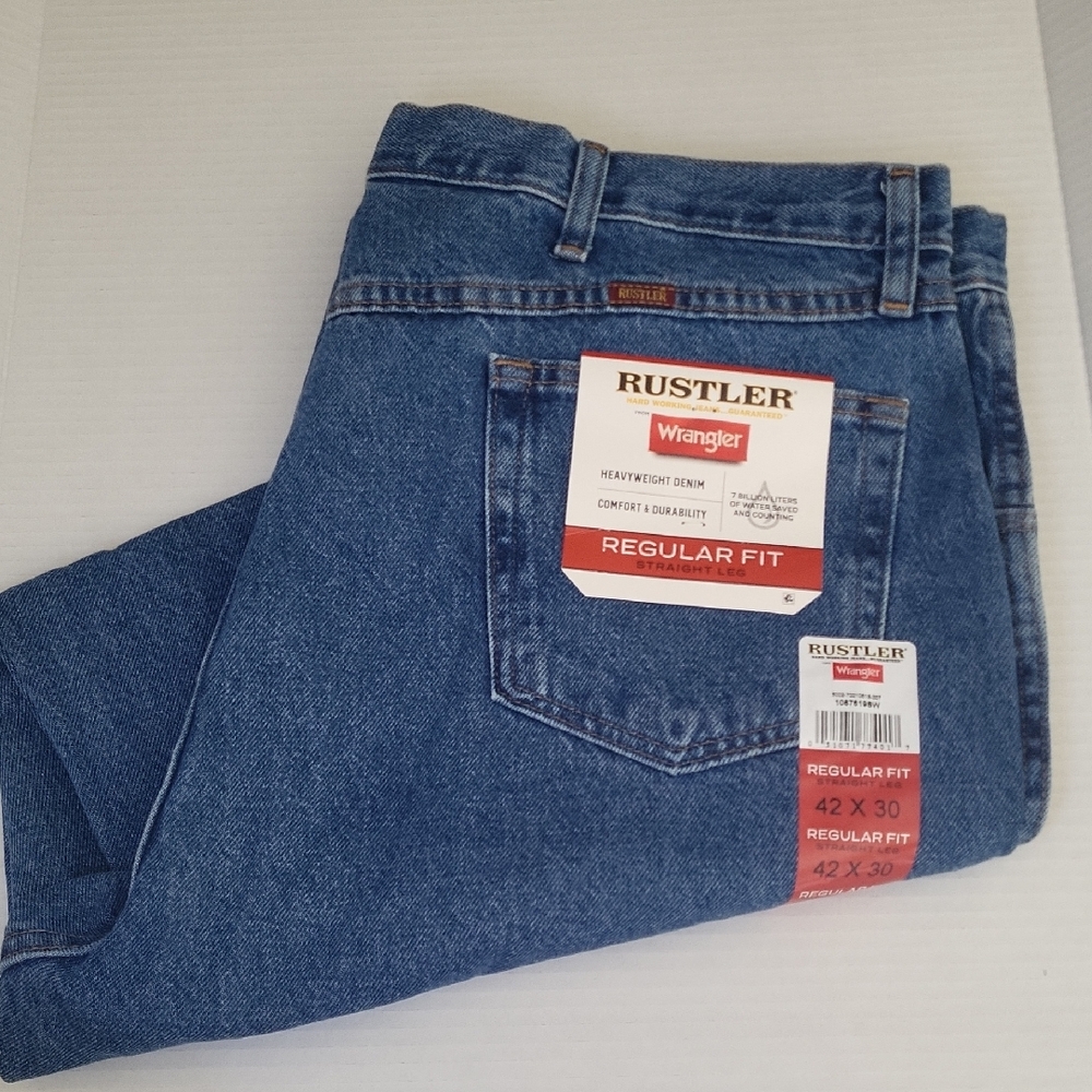 Wrangler Rustler Men's Blue Jeans‎ Size 42x30